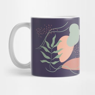 Abstract shapes lines and leaves digital design illustration Mug